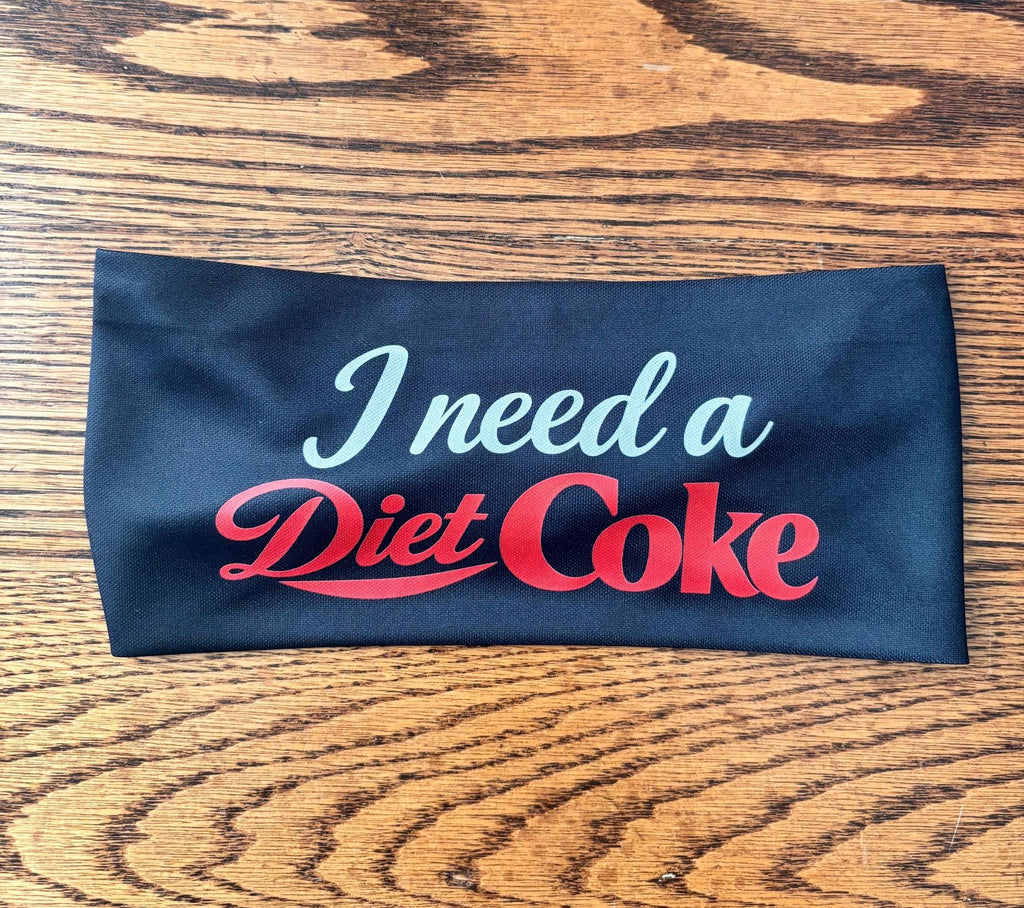 Diet Coke Moisture Wicking Headband.  Non Slip athletic headband. Running Headband. Funny Workout Headband. Funny Runner Gift.