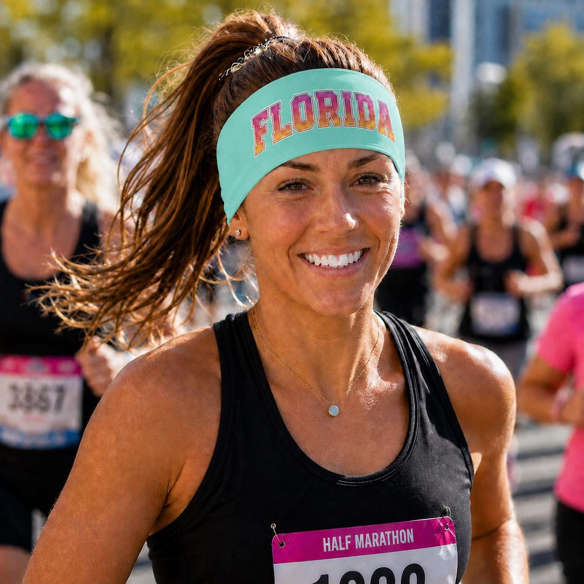 Florida Headband. Florida Running Headband. Wide Workout Headband, Non Slip Athletic Headband, Wide Fitness Headband. Vacation Headband