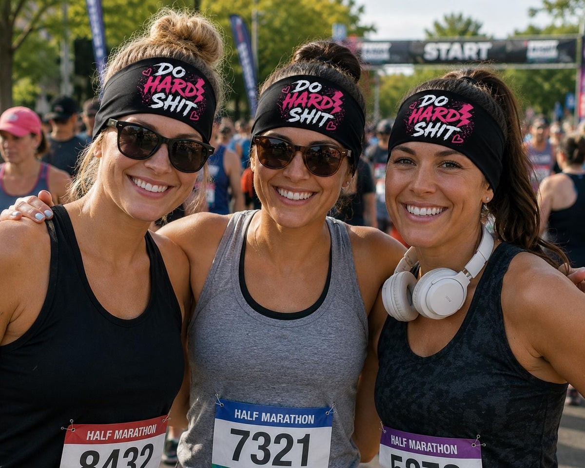 Do Hard Shit Headband, Running Headband. Motivational Workout Headband,  Athletic Headband, Wide Fitness Headband. Tough Mudder Headband