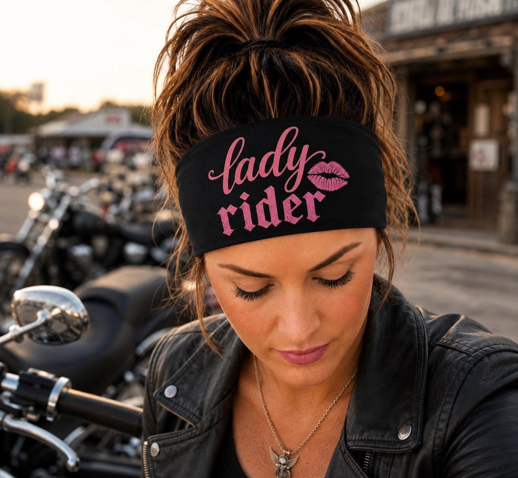 Biker Bling Headband. Motorcycle Moisture Wicking  Headband, Non Slip Helmet Headband. Headband Gift for Bikers. Lady Rider Headband.