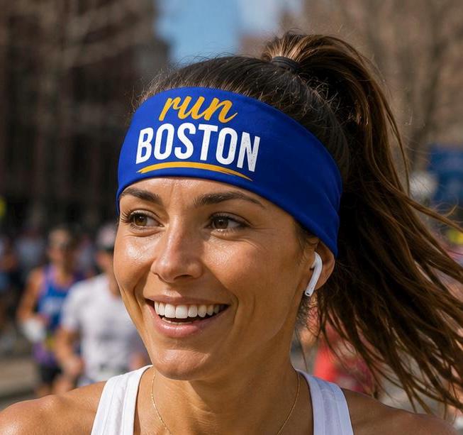 Run Boston Headband. Boston Marathon Headband. Running Headband. Race Day Headband. Moisture Wicking Athletic Headband. Boston Headband