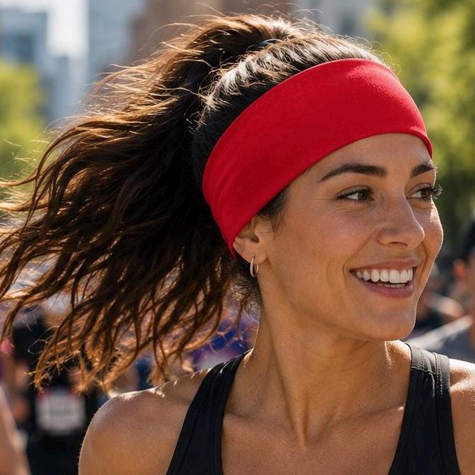 Solid Red Headband.  Red Workout Headband, Non Slip Athletic Headband, Wide Fitness Headband. Gift for Runner. Unisex Red Headband