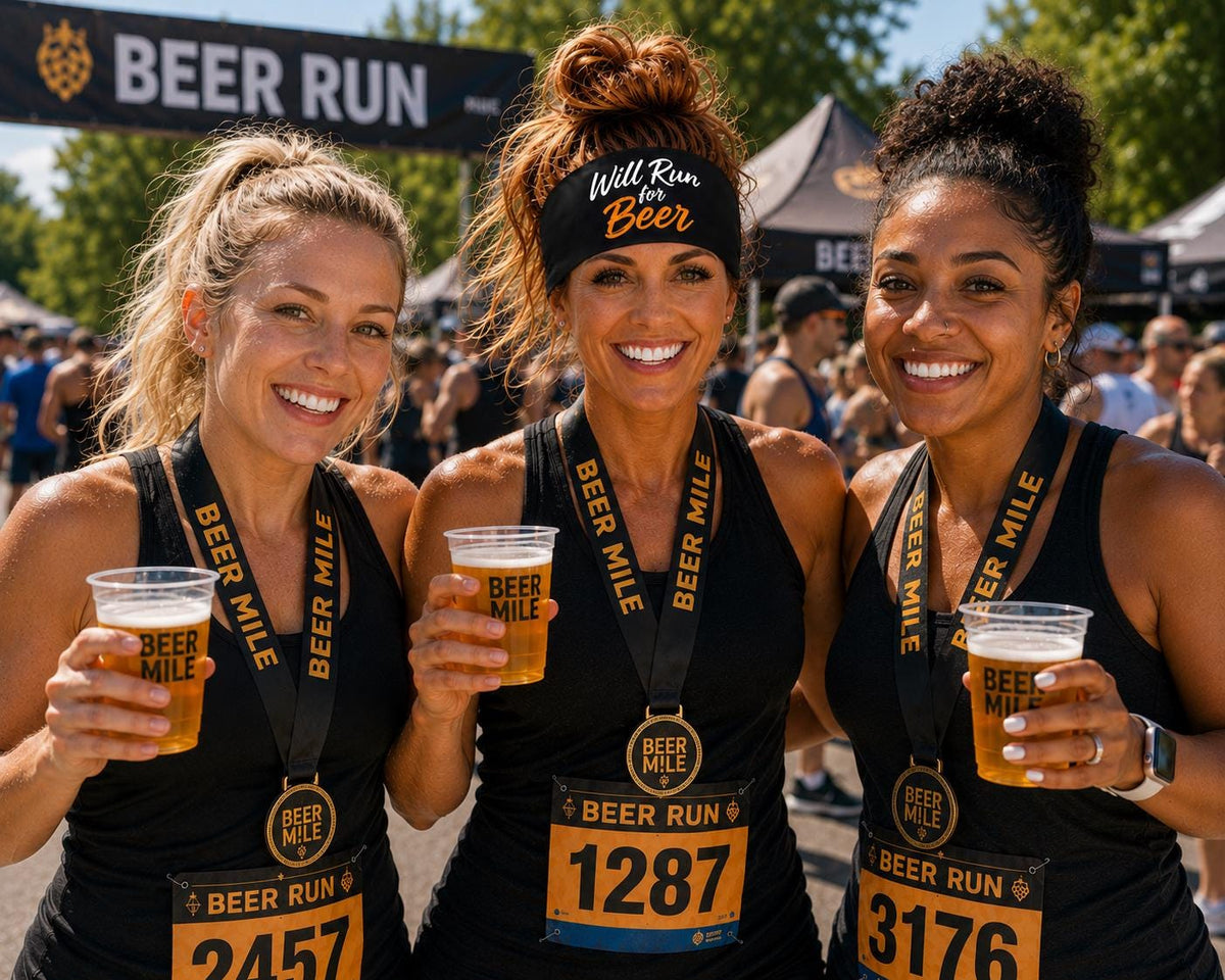 Will Run for Beer Running Headband. Funny Running Headband. Beer Mile Headband. Beer Run Race Headband. Runner Gift.