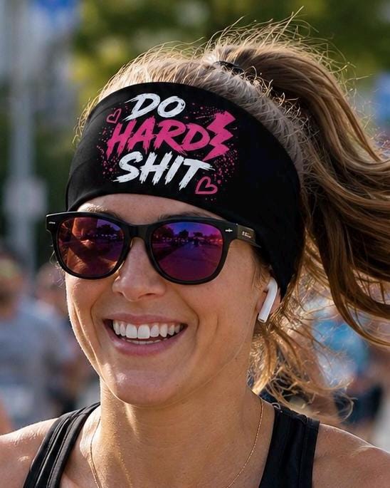 Do Hard Shit Headband, Running Headband. Motivational Workout Headband,  Athletic Headband, Wide Fitness Headband. Tough Mudder Headband