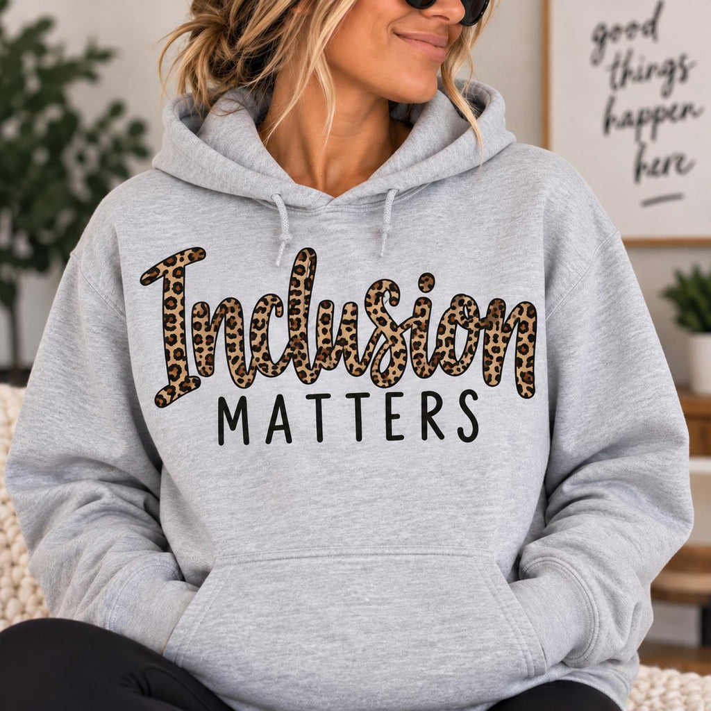 Inclusion Sweatshirt, Inclusion Hoodie, Healthcare Worker Gift, CNA Nurse Caregiver Gift, Gray Unisex Hoodie, Caregiver Appreciation Gift