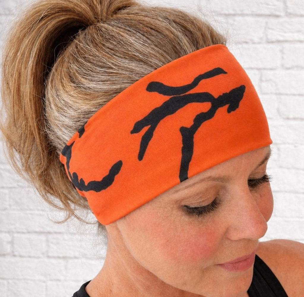 Hunters Signal Moisture Wicking Headband. Orange Headband for Trail Running. Headband for Hunting.