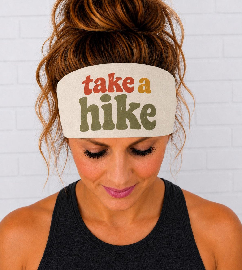 Hiking Headband. Take a Hike Headband. Retro Outdoor Hiking Headband. Gift For Hiker. Moisture Wicking Athletic Headband.