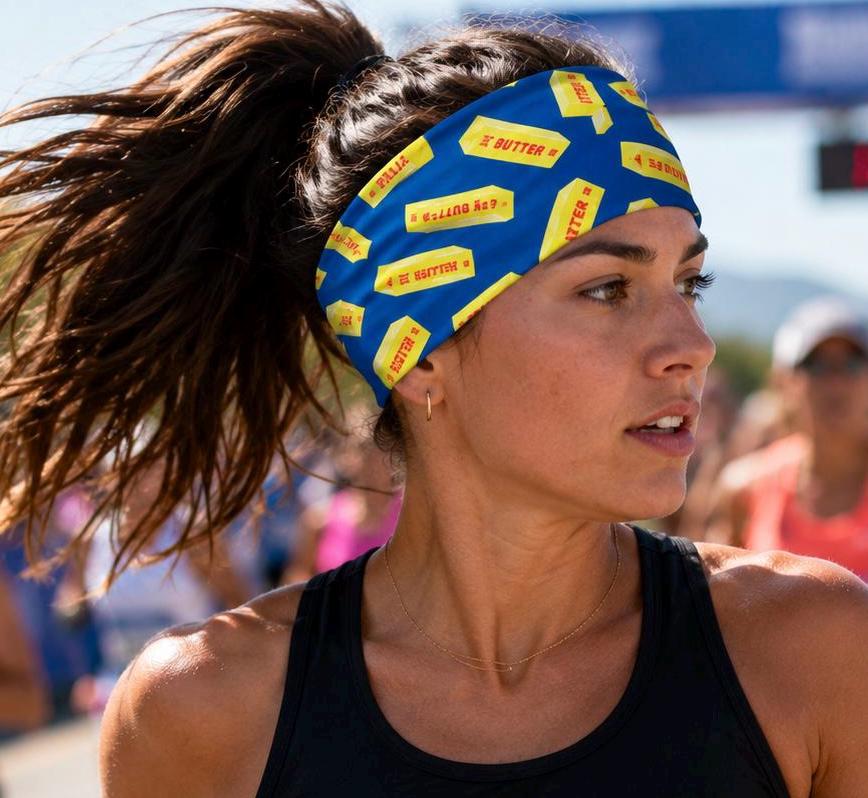 Butter Running Headband. Moisture-Wicking Workout Headband. Restaurant headband. Headband for cooks. Gym headband. Funny food headband