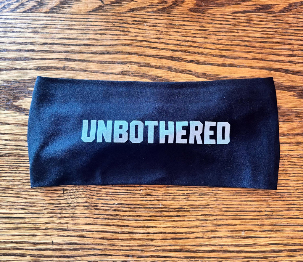 Unbothered Black Headband, Wide Athletic Headband for Women, Running Workout Headband, Funny Gym Gift, Marathon Headband Gift