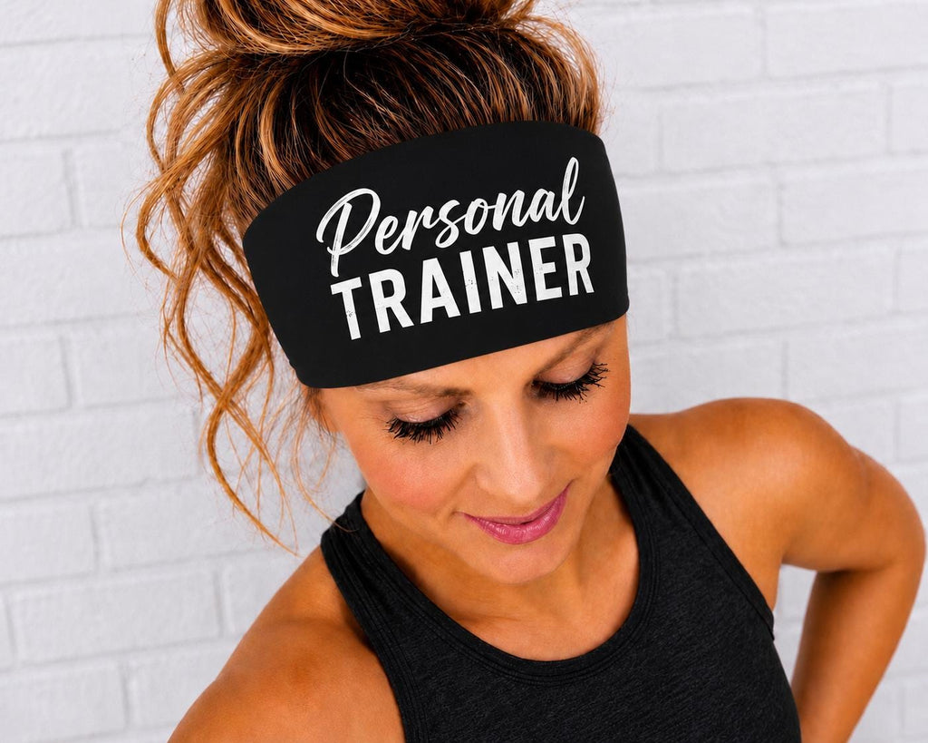 Personal Trainer Moisture Wicking Headband.  Non Slip athletic headband. Fitness Coach Headband. Gift for Personal Trainer