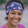 Flying Pig Moisture wicking Headband. Wide Sports Headband. Headband for runners. Cincinnati Headband. Farmer Girl Headband.