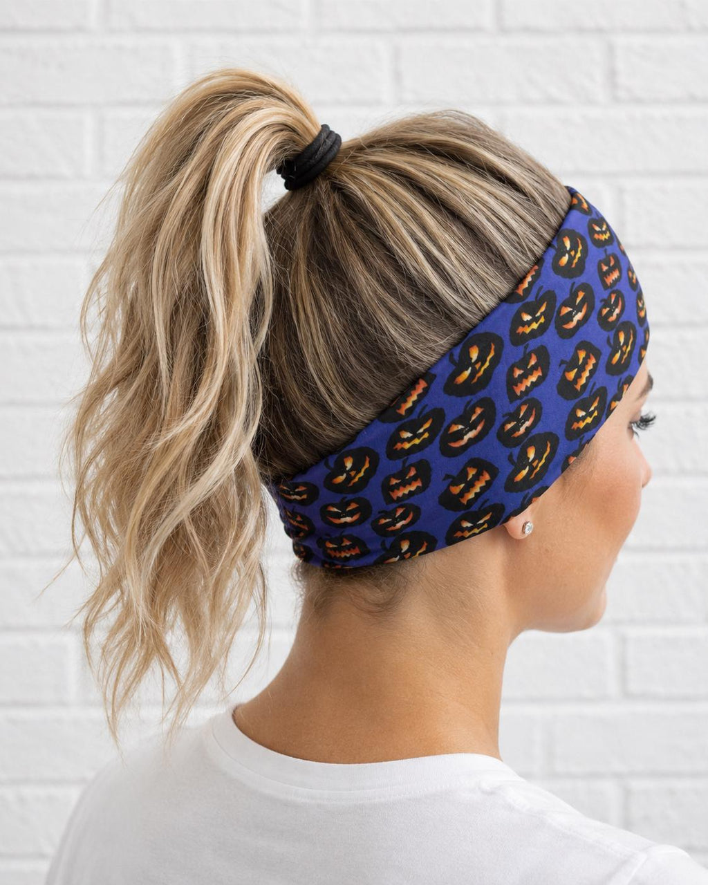Purple Pumpkin Halloween Moisture Wicking, non slip, Women’s Athletic Headband. Running headband. Yoga headband. Nurse headband.