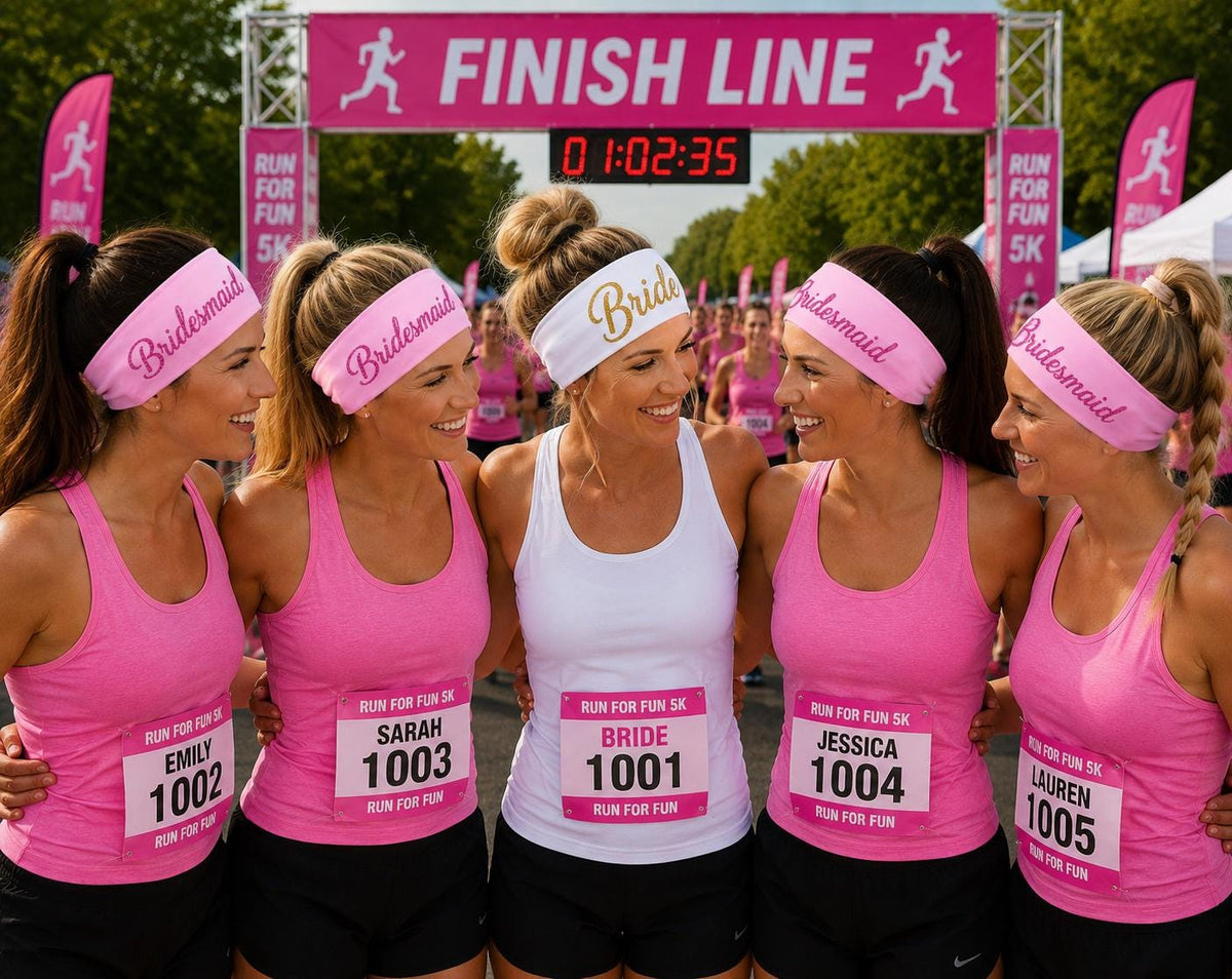 Bridesmaid Moisture Wicking Headband.  Non Slip athletic headband. Bachelorette Party Running Headband. Bridesmaid Gift