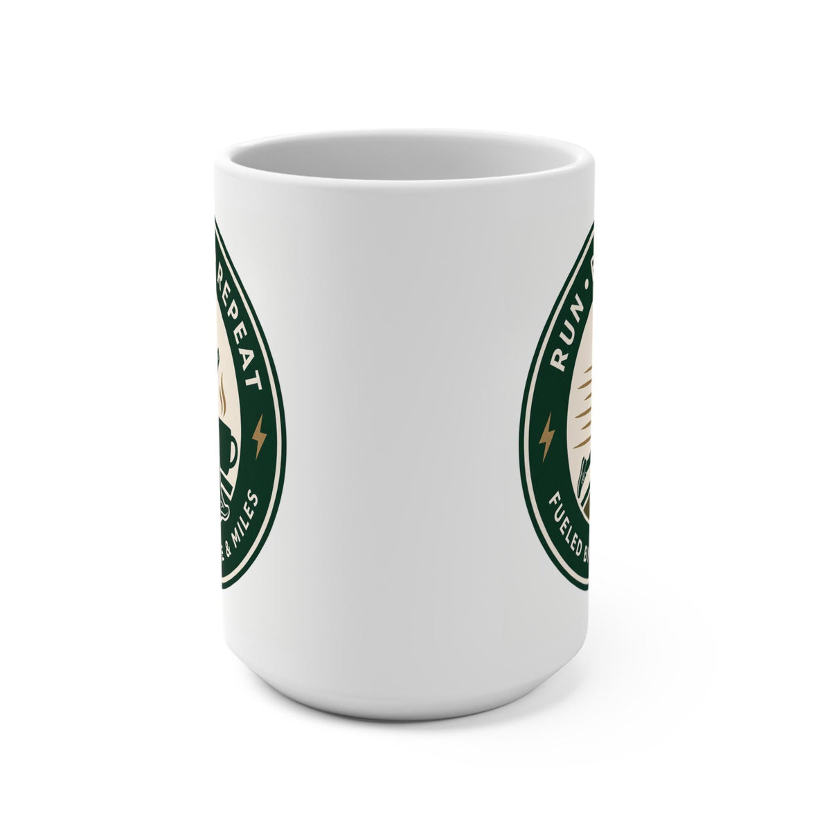 Running Mug for Coffee Lovers, Run Brew Repeat Mug, Gift for Runners, Marathon Gift, Funny Running Coffee Cup, Fitness Gift Idea