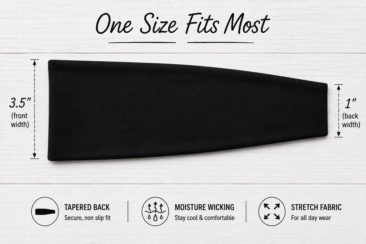 Spade Headband. Motorcycle Moisture Wicking  Headband, Non Slip Helmet Headband, Wide Fitness Headband. Silver Spade Headband