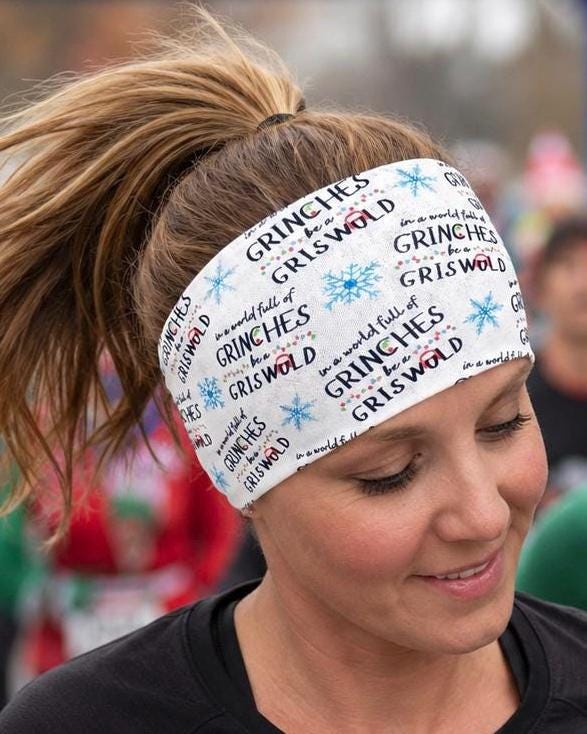 Grinch Moisture Wicking, non-slip, Athletic Headband, Christmas Movie Headband. Yoga headband. Christmas Vacation Headband