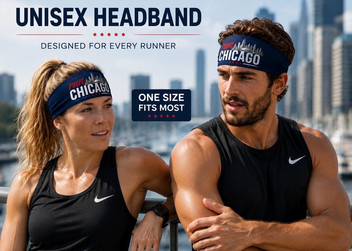 Run Chicago Headband. Chicago Marathon Headband. Running Headband. Race Day Headband. Moisture Wicking Athletic Headband. Chicago Headband