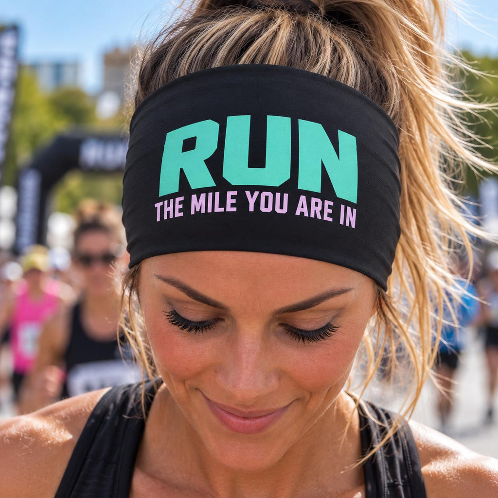 Running Headband. Motivational Running Headband. Headband for Race Training. Race Day Headband. Moisture Wicking Athletic Headband.