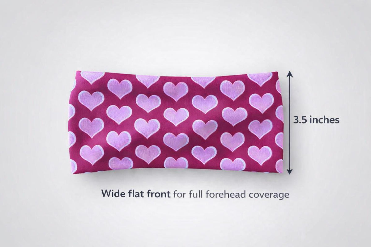 Valentine’s Day Hearts moisture wicking, non slip, athletic headband, Running Headband, Women’s Headband. Headband for Moms. Heart Headband.