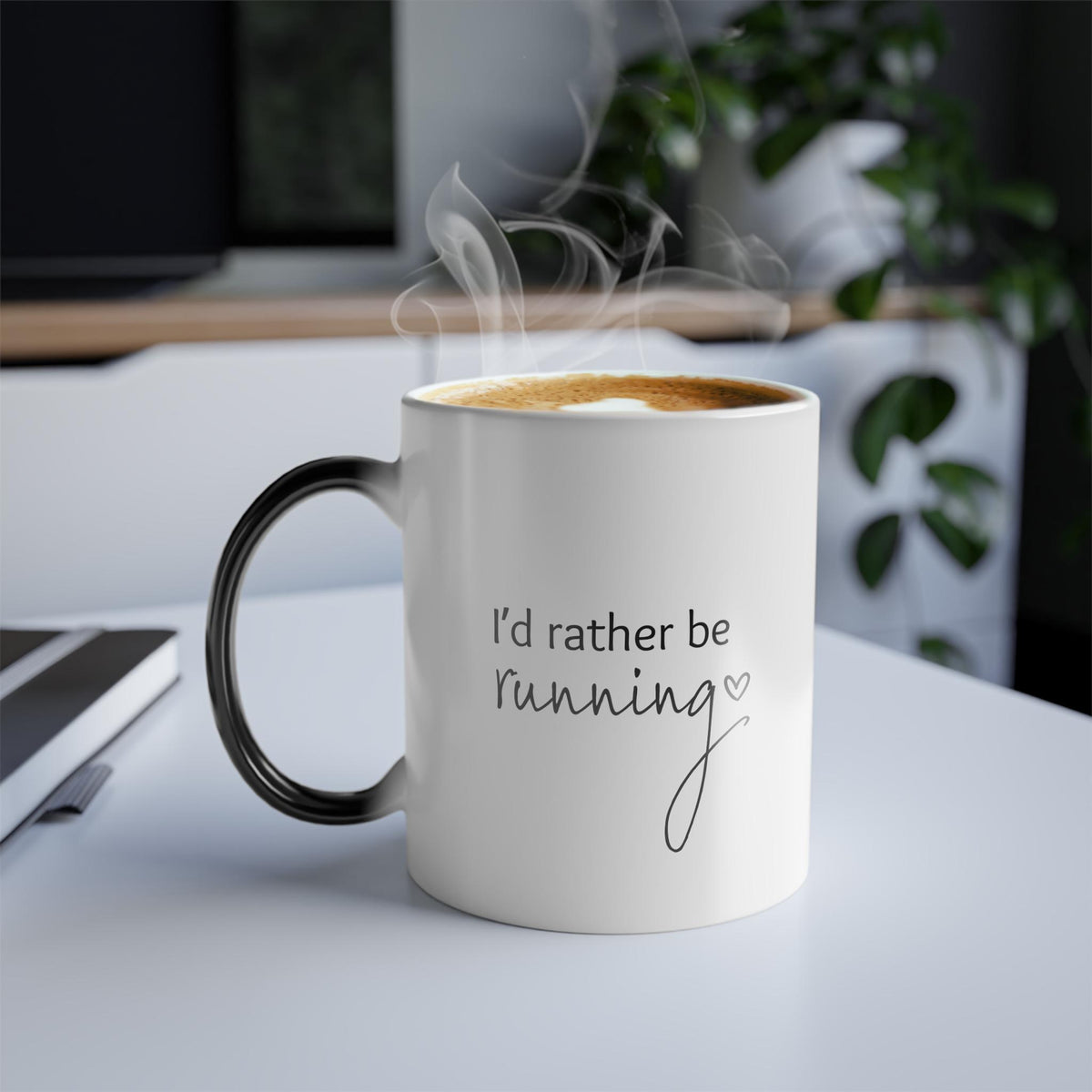 Color Changing Runner Mug. Heat Reveal Coffee Cup. Gift for Runners. Running Humor Mug