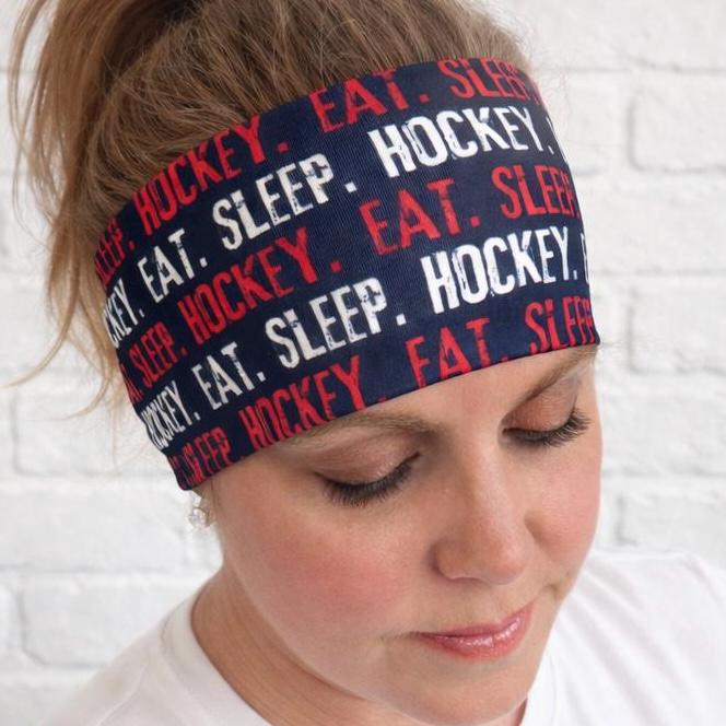 Hockey moisture wicking, non slip,  athletic headband, Hockey Mom Headband,  Hockey Gifts, Running Headband, Performance Headband.