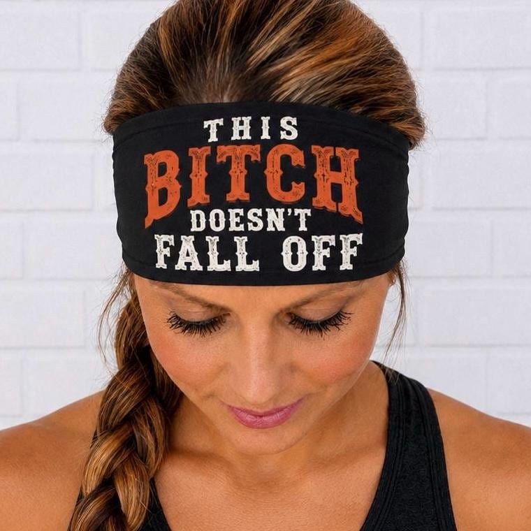 Biker Headband. Motorcycle Moisture Wicking  Headband, Non Slip Helmet Headband, This Bitch Doesn’t fall off bike Headband.
