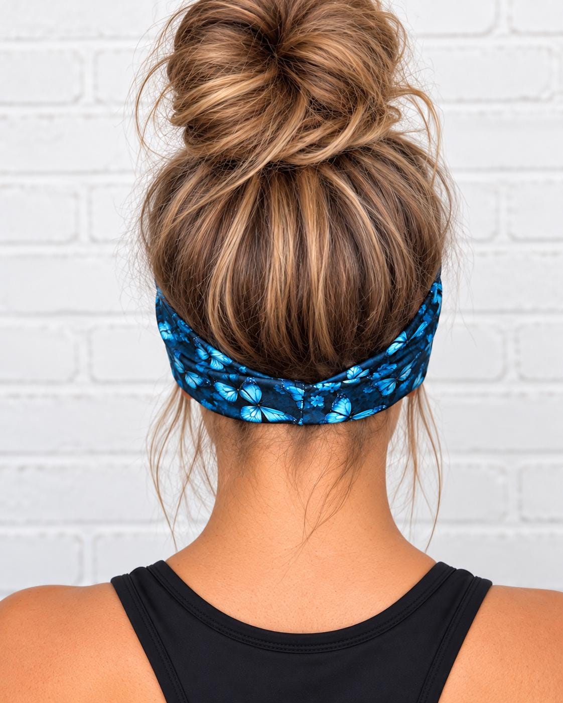 Butterfly Headband for Women, Non Slip Athletic Headband, Moisture Wicking Workout Headband for Yoga Running. Wide workout Headband