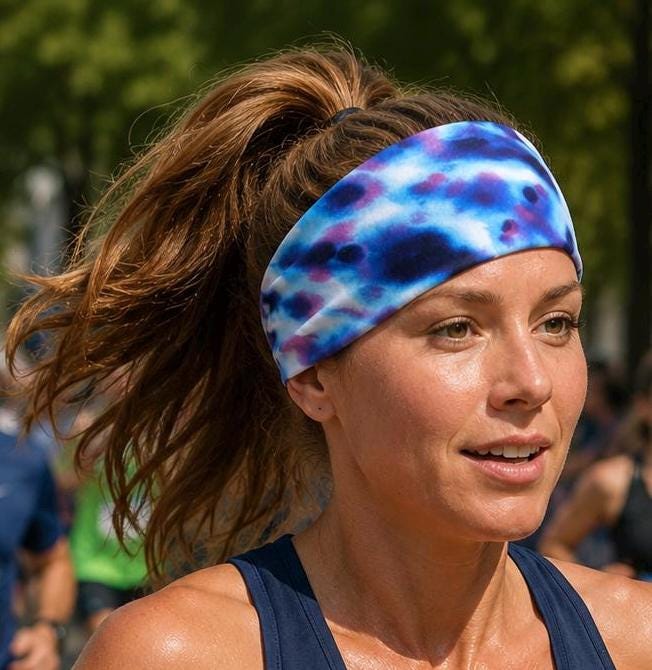 Tie Dye Athletic Headband. Moisture Wicking Headband, Non slip Headband, Yoga Headband. Wide workout headband. Wide running headband