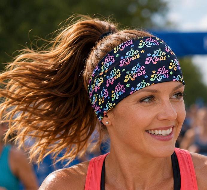 Be Kind Workout Headband, Motivational Running Headband, Non Slip Athletic Headband, Moisture Wicking Yoga Hair Band. Headband for Teachers