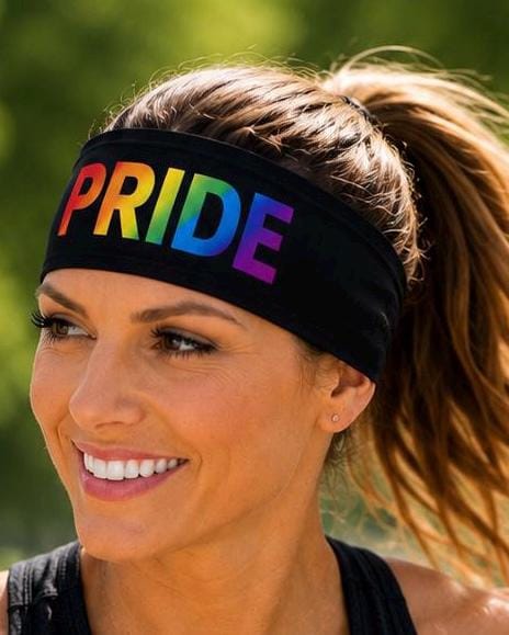 Pride Headband. Pride Running Headband. Rainbow Pride Workout Headband, Non Slip Athletic Headband, Wide Fitness Headband