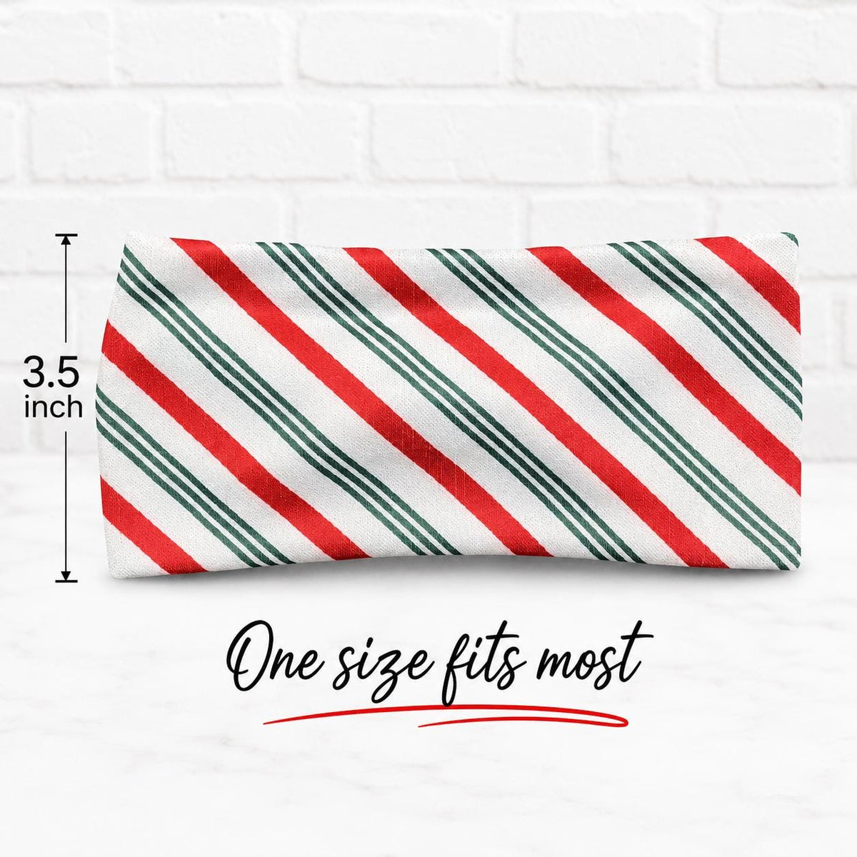 Candy Cane Striped moisture wicking, non slip, athletic headband, Running Headband, Christmas Headband, Holiday Headband. Nurse Headband.