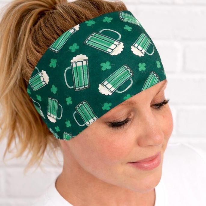 Green Beer St. Patrick's Day Moisture wicking, non slip, athletic headband. Headband for running and gym workouts. Funny headband.