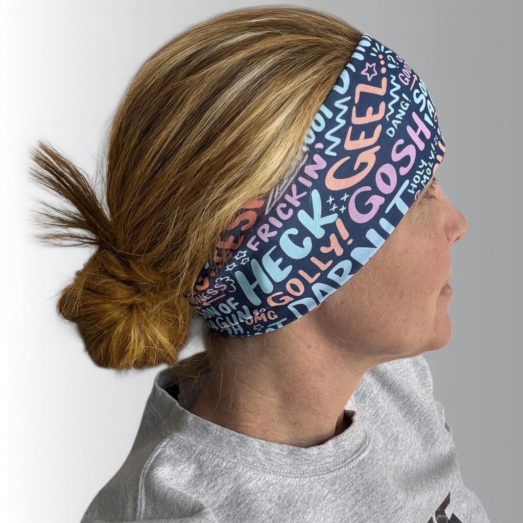 Funny Running Headband – Wide Non Slip Workout Headband – Moisture Wicking Headband for Runners. Swear Words Headband. Gift for Nurses