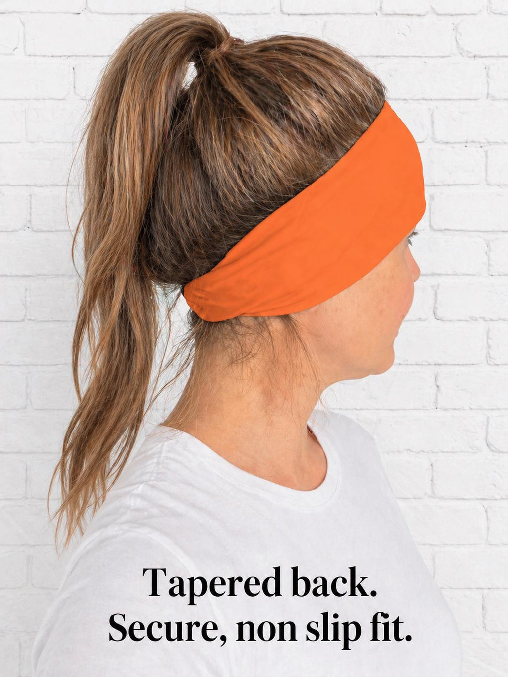 Orange moisture wicking, non slip, athletic headband, Running Headband, Texas Orange  Headband. Motorcycle Headband.