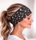 Leopard Print Headband for Women, Non Slip Athletic Headband, Moisture Wicking Workout Headband for Running Gym Yoga
