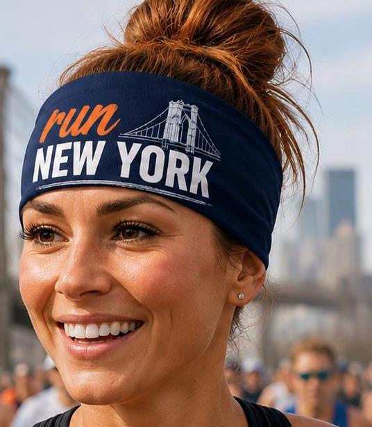Run New York Headband. NYC Marathon Headband. Running Headband. Race Day Headband. Moisture Wicking Athletic Headband. New York Headband