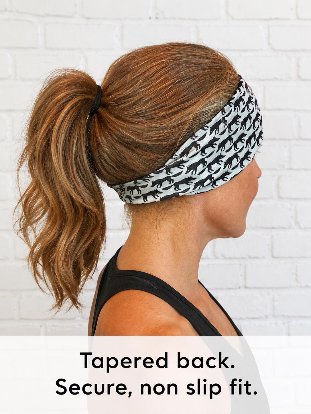 Wolf Print Athletic Headband. Wide Coverage Running Headband. Fitness Hair Band. Hiking Accessory