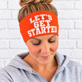Motivational Headband. Coach Headband. Personal Trainer Headband. Moisture Wicking Orange Headband for Running. Wide Orange Workout Headband