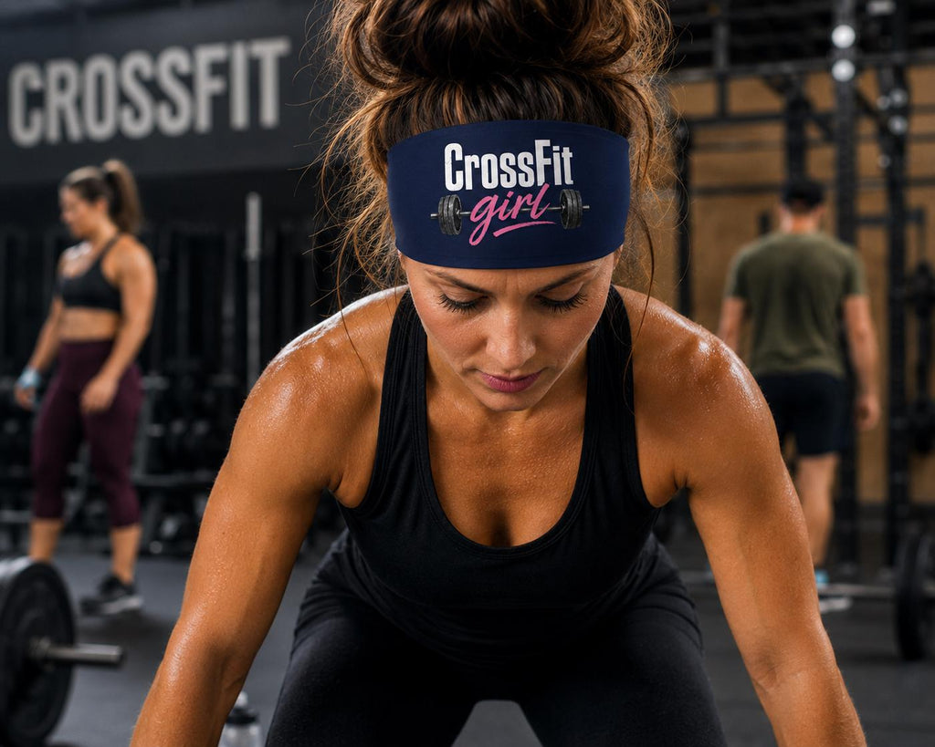 Crossfit Moisture Wicking Headband.  Non Slip athletic headband. Workout Headband. Gift For CrossFit Friend.  CrossFit Coach Headband.