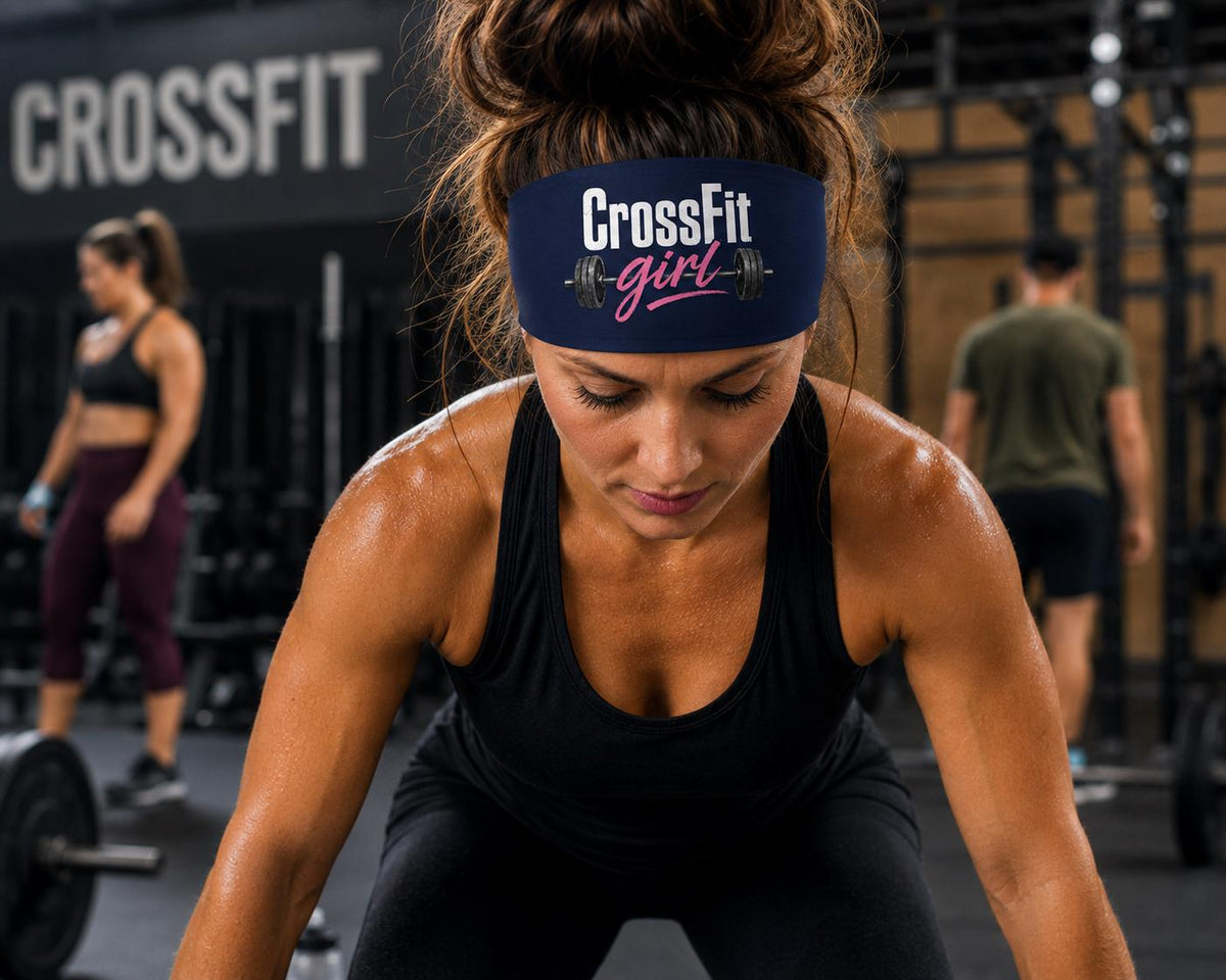 Crossfit Moisture Wicking Headband.  Non Slip athletic headband. Workout Headband. Gift For CrossFit Friend.  CrossFit Coach Headband.
