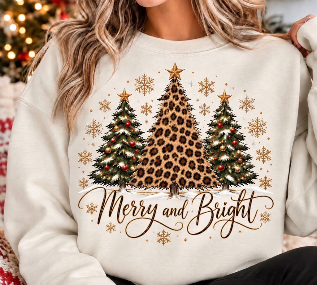Christmas Tree Sweatshirt, Leopard Print Holiday Crewneck,  Cheetah Print Holiday Sweatshirt, Cozy Christmas Pullover. Christmas Shirt