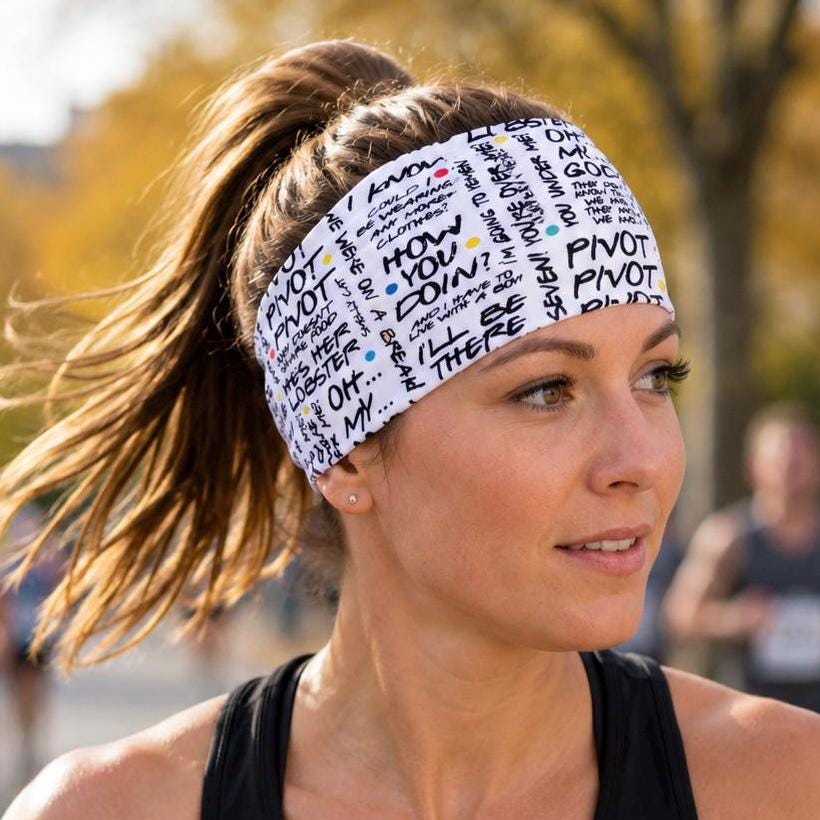 Friends moisture wicking, non slip, athletic headband, Yoga Headband, Friends Tv Show, Nurse Headband. Running or gym workout  Headband