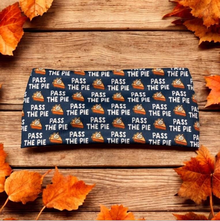 Pie Thanksgiving moisture wicking, non slip, athletic headband
