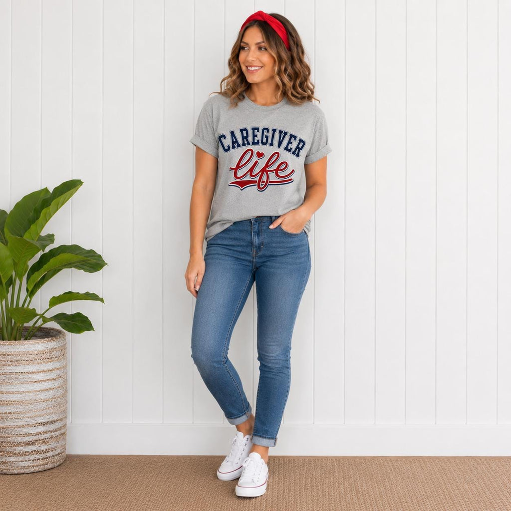 Caregiver Shirt, Caregiver Tee, CNA Gift, Home Health Aide Shirt, Nursing Assistant Shirt, Direct Support Professional Tee. Caregiver Life