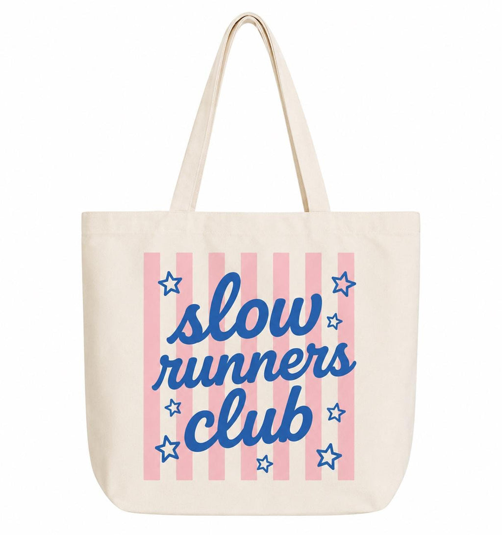 Slow Runners Club Tote Bag. Runner Gift. Vacation Bag. Traveling Tote Bag. Running Club Canvas Tote Bag. Running Gift For Her.