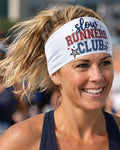 Slow Runners Club Moisture Wicking Headband.  Non Slip athletic headband. Marathon Headband. Gift For Marathon Runner. Funny  Headband.