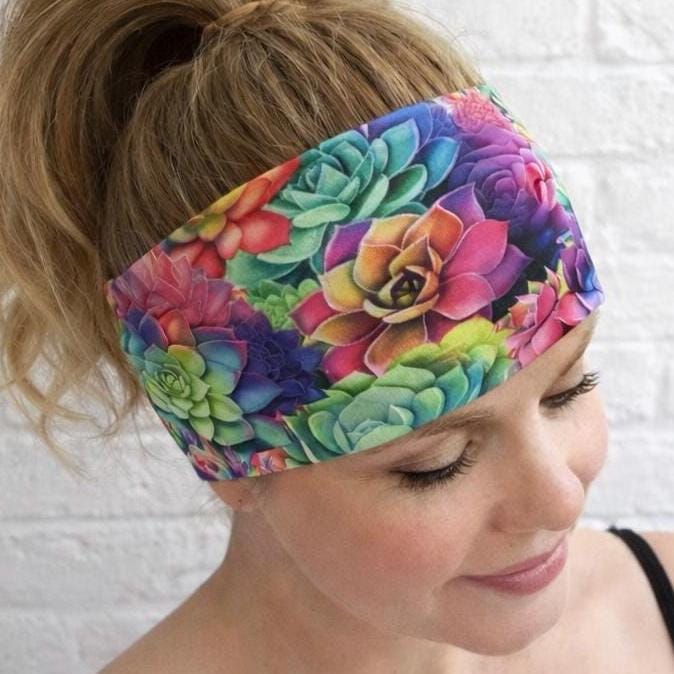 Succulent Moisture Wicking Running Headband. Women’s Athletic Headband. Nurse and Yoga Headband. Gardening Headband. Plant Lover Gift