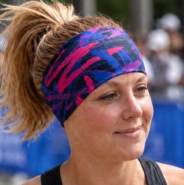 Retro Moisture Wicking, non slip, Athletic Headband. Running headband, Bright Headband. Pilates Headband for Women. Colorful Headband.