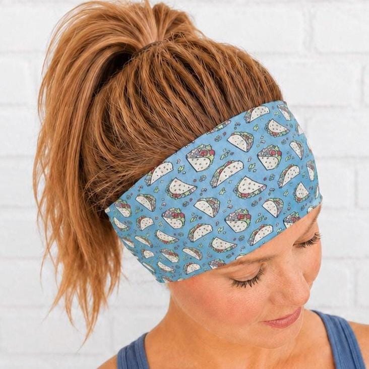 Taco Running Headband. Moisture-Wicking Workout Headband. Restaurant headband. Headband for cooks. Gym headband. Funny food headband