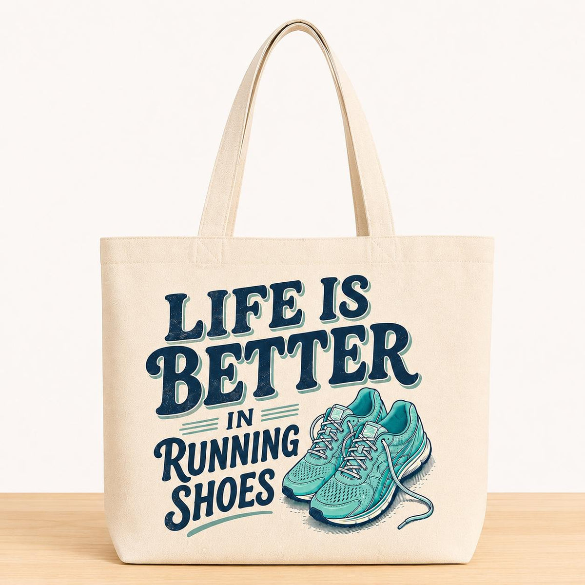 Life is Better in Running Shoes Tote Bag. Runner Gift. Running Tote Bag. Race Day Bag. Marathon Gift. Half Marathon Runner Tote. Gym Bag